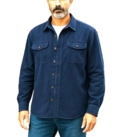 Eddie Bauer Flannel Shirt Men’s XXL Blue Heavy Button Up Outdoor Pockets EUC - Picture 3 of 16